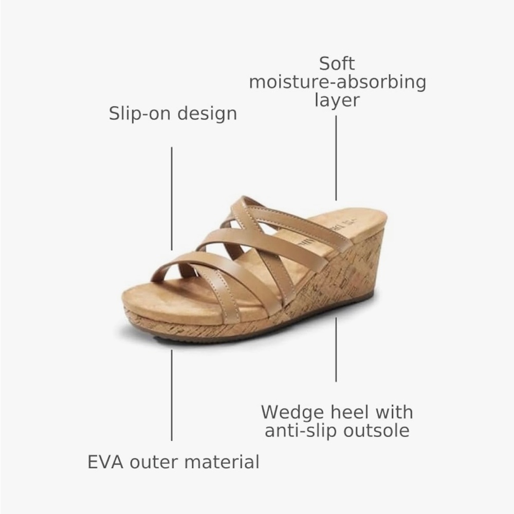 Dream Pairs Women's Beige Strappy Sandals - Picture 5 of 6